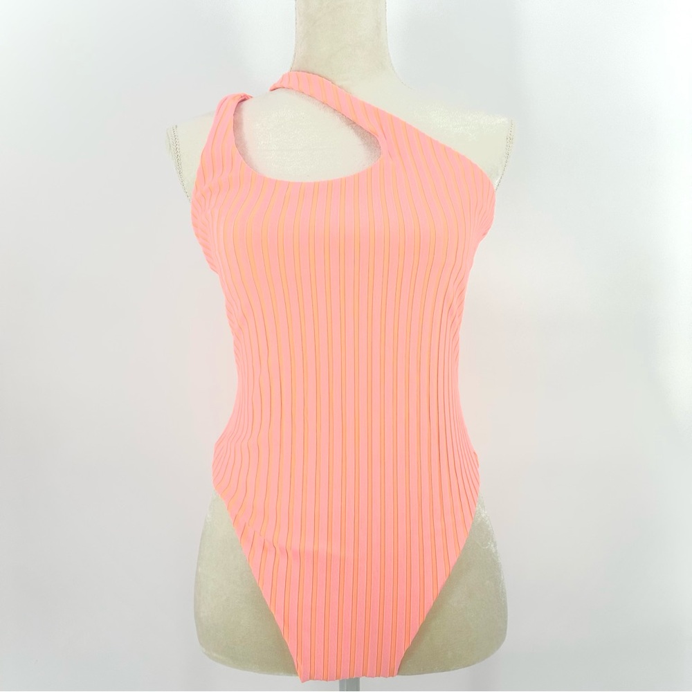 L*Space Pink One Shoulder Swim One Piece
